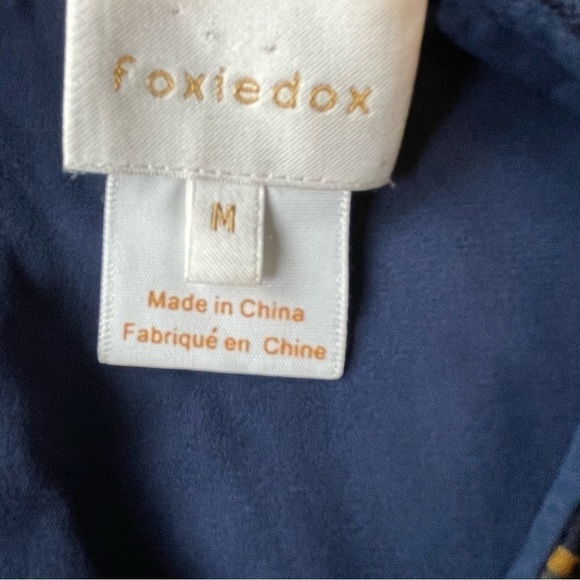 Foxiedox Anthropologie Midi Navy Blue  Lace& Pleated
Dress Medium - Picture 5 of 6